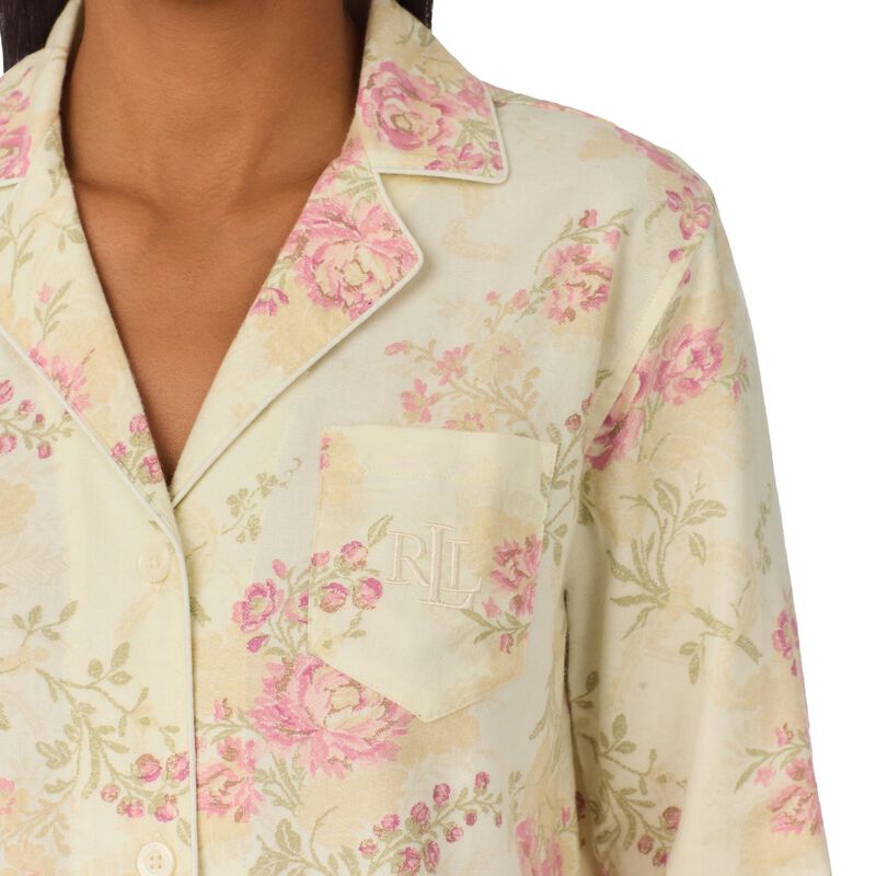 Lauren Ralph Lauren Herringbone Twill L/S Notch Collar Pajama Set image number 2